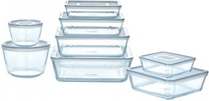 Pyrex Cook & Freeze Ovenschaal Met Deksel Set Van 8 Stuks Glas