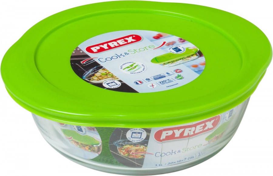 Pyrex COOK & STORE Ronde Bewaarschaal 26x23x8cm 2300ml Borosilicate Glass
