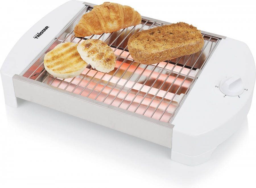 Tristar Vlakke Broodrooster 23x20cm Wit