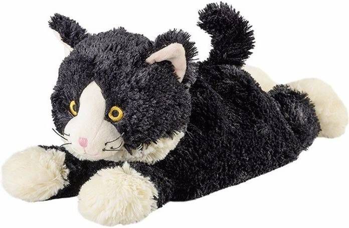 Merkloos Warmteknuffel kat zwart 38 cm knuffels kopen