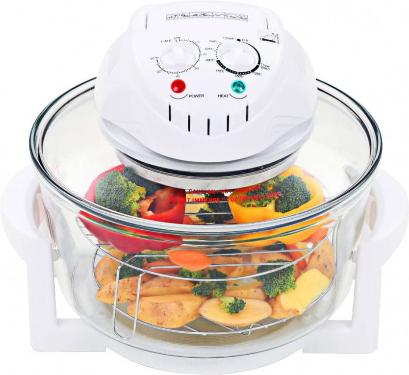 VIDAXL Halogeen heteluchtoven met uitbreidingsring 1400 W 17